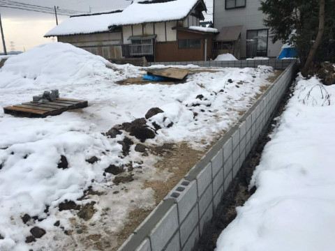 境界ブロック工事
